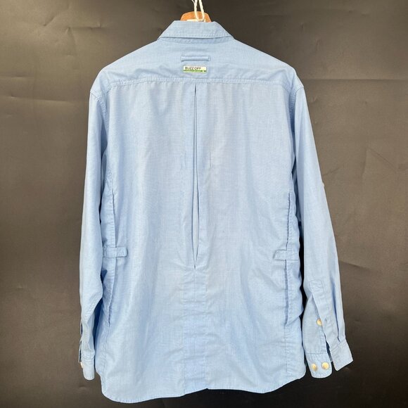 Exofficio Buzz off insect shield vented trail hiking outdoor shirt light blue M - Picture 12 of 12